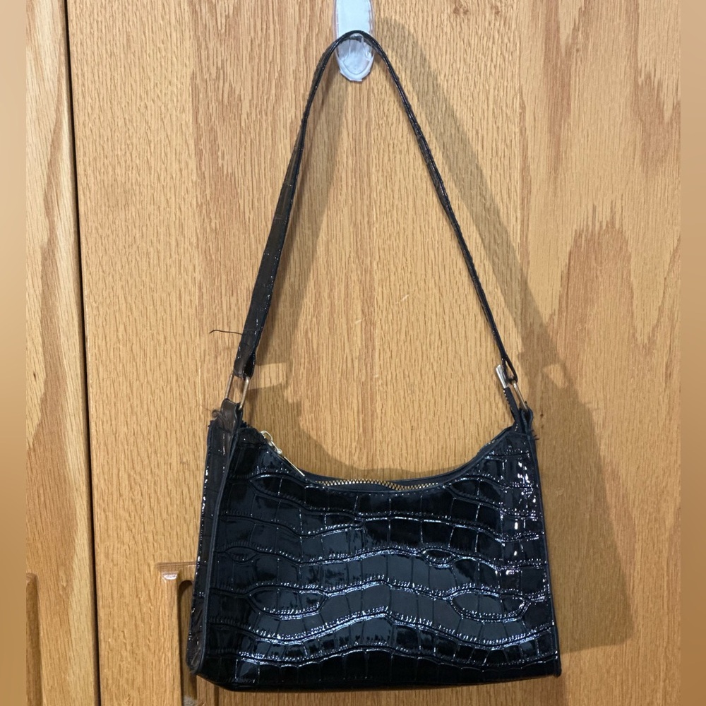Black Leather Shoulder Bag